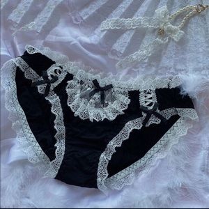 Black Lace Panties Underwear Korean Lingerie Maid